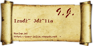 Izsó Júlia névjegykártya